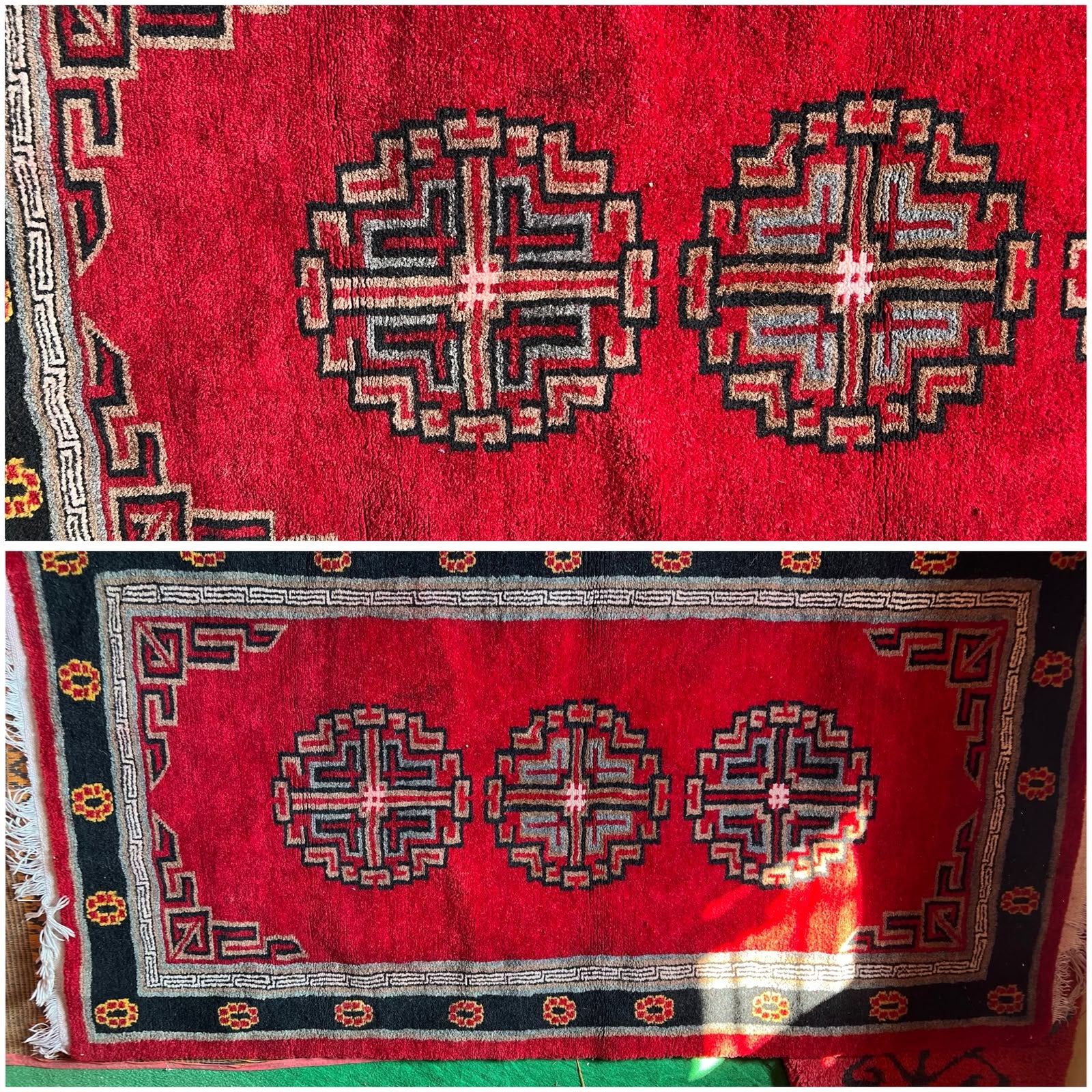 Handwoven Himalayan Dan Rug handcrafted by women artisans in Darkot Village, Munsyari using traditional wool weaving techniques.