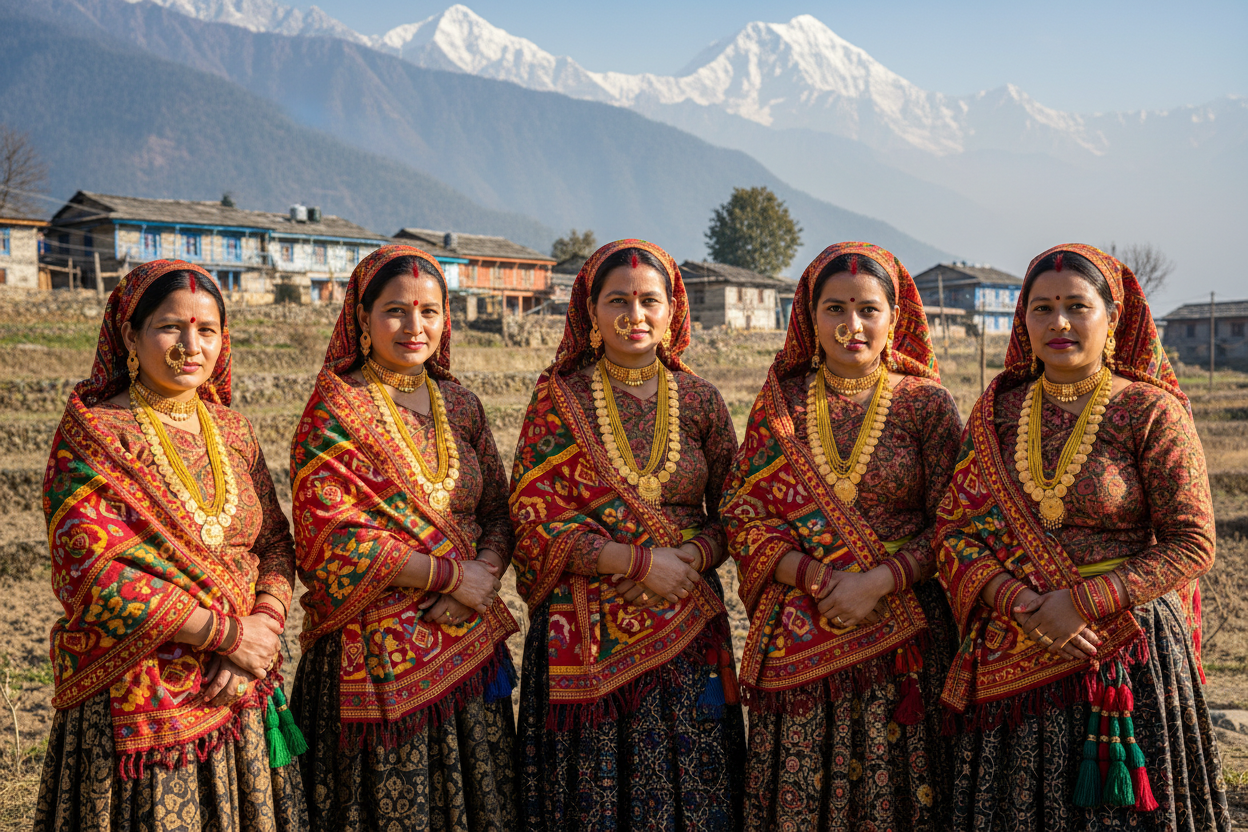 kumaoni or garwali atire women broo